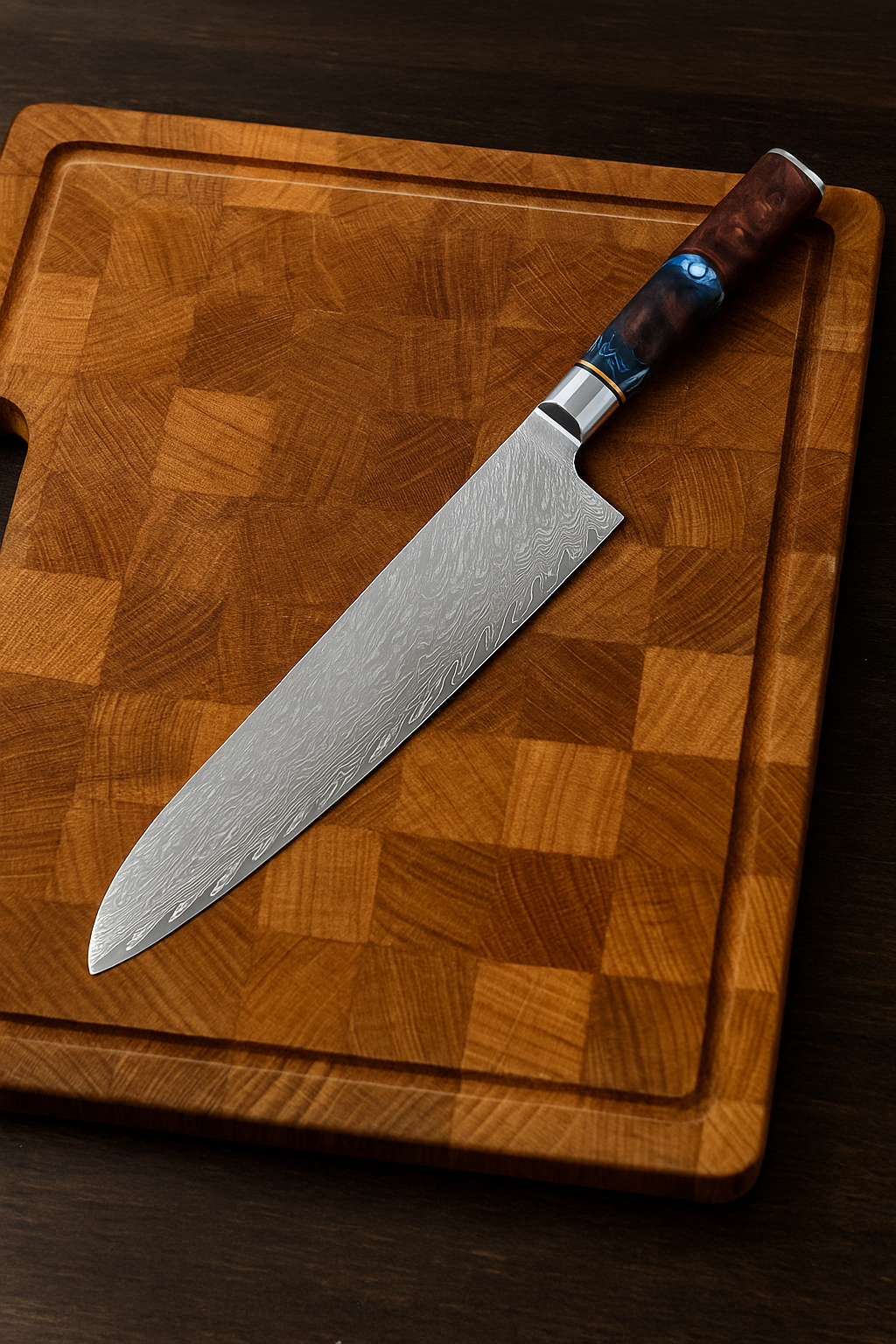 Faca Runas Moxely - Aço Damasco VG10